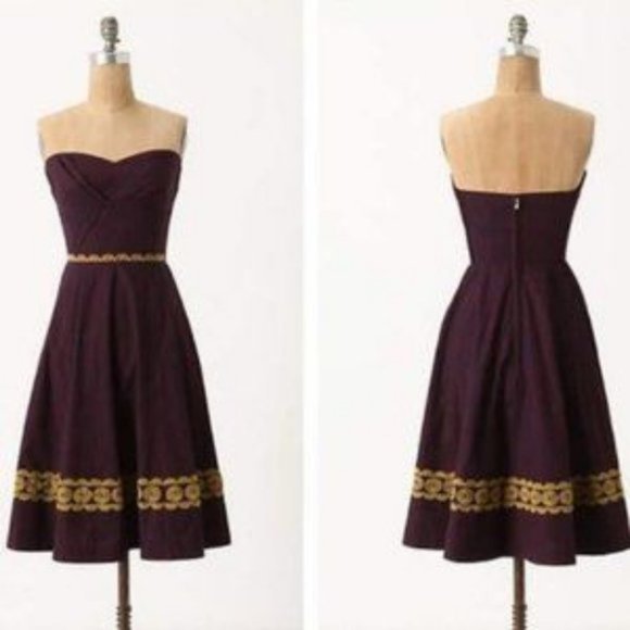 Anthropologie Girls from Savoy Aubergine Sky Plum Purple Semi Formal Date Night - Picture 1 of 7